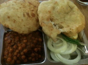 Chole bhatura at Sharmilee in Leicester.